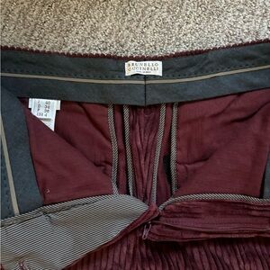 Brunello Cucinelli Maroon Corduroy Trousers